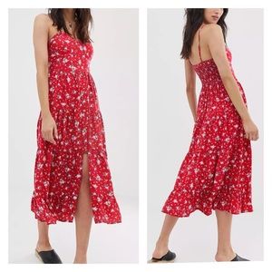 Band Of Gypsies Floral Tiered Midaxi Dress XS